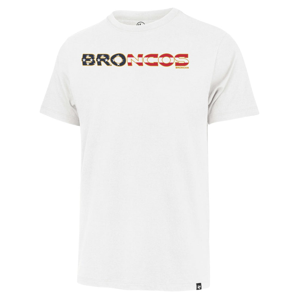 Denver Broncos '47 Flag Script Franklin T-Shirt White | 47 brand