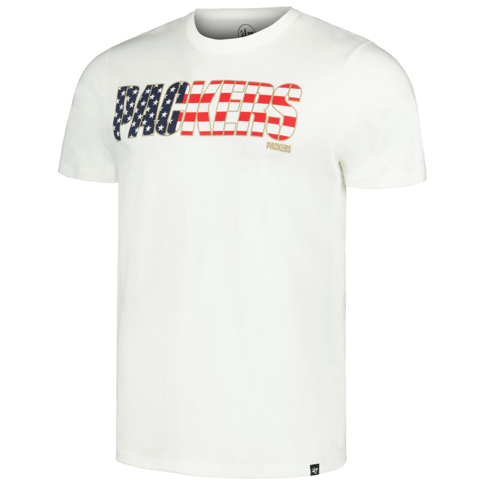 Green Bay Packers '47 Flag Script Franklin T-Shirt White | 47 brand