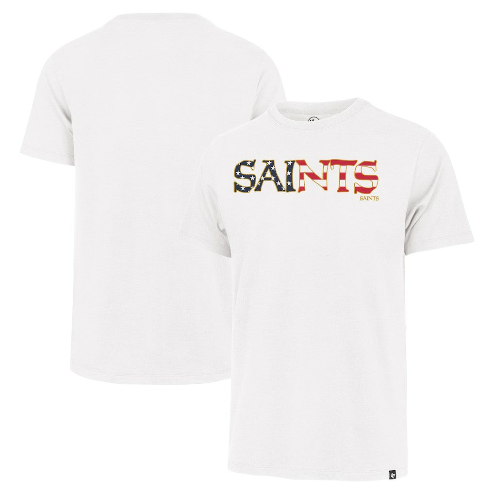 New Orleans Saints '47 Flag Script Franklin T-Shirt White | 47 brand