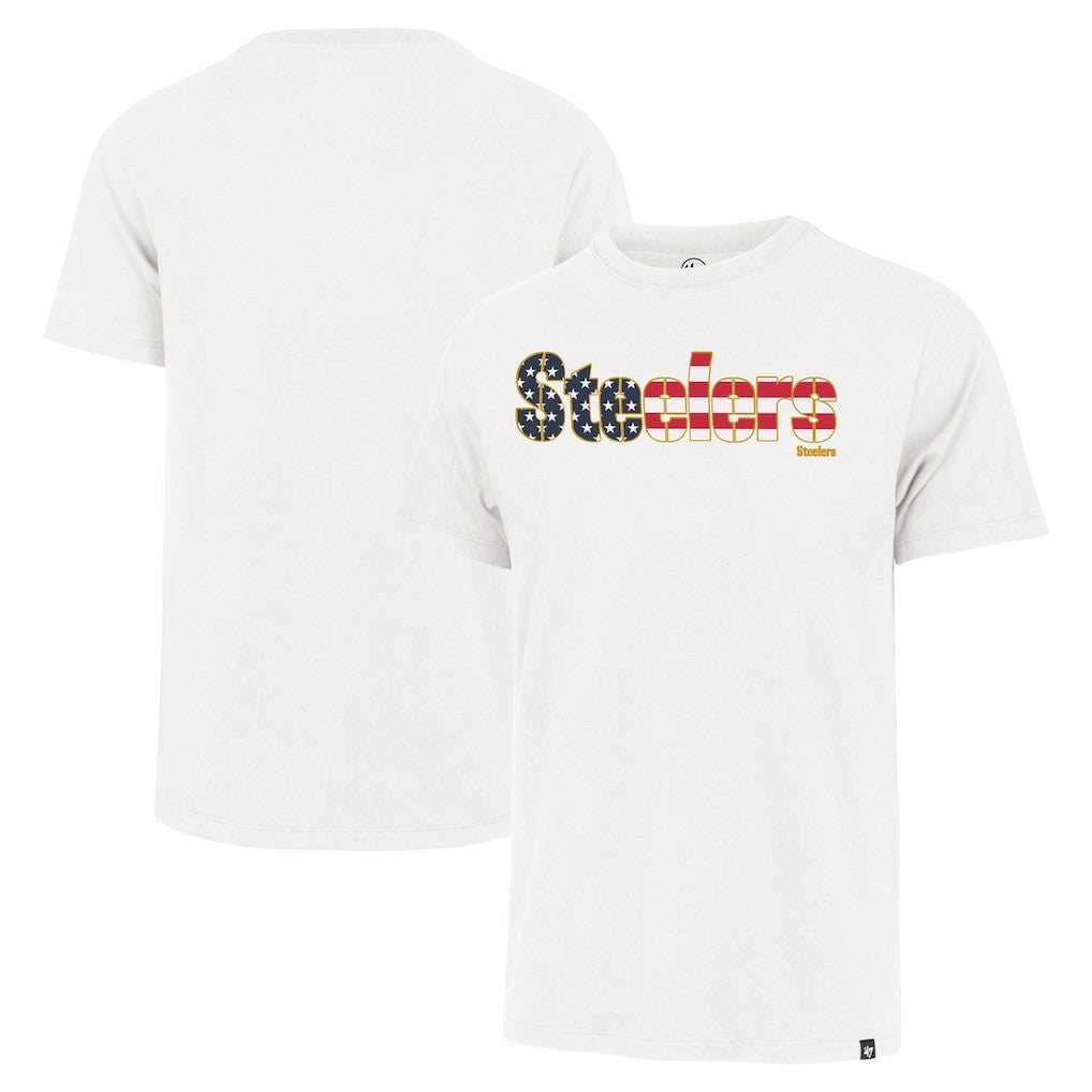 Pittsburgh Steelers '47 Flag Script Franklin T-Shirt White | 47 brand
