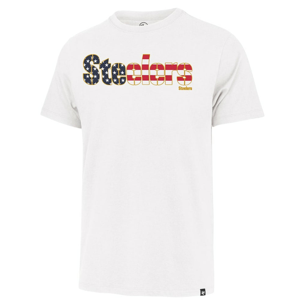 Pittsburgh Steelers '47 Flag Script Franklin T-Shirt White | 47 brand