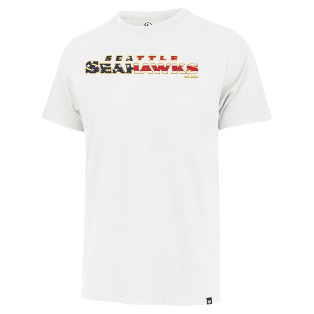 Seattle Seahawks '47 Flag Script Franklin T-Shirt White | 47 brand