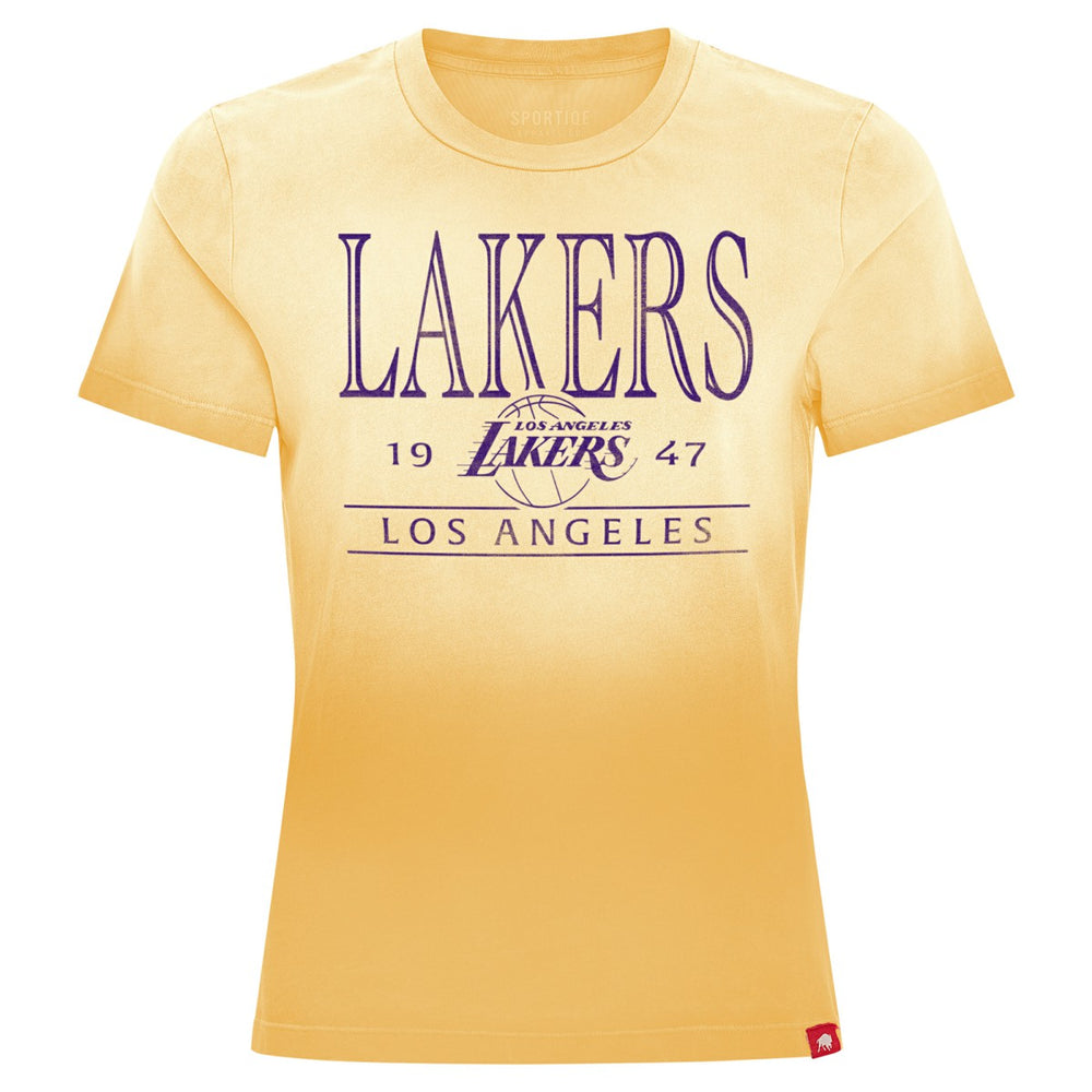 Los Angeles Lakers Sportiqe Women's Arcadia Sun-Dipped T-Shirt Gold - NBA