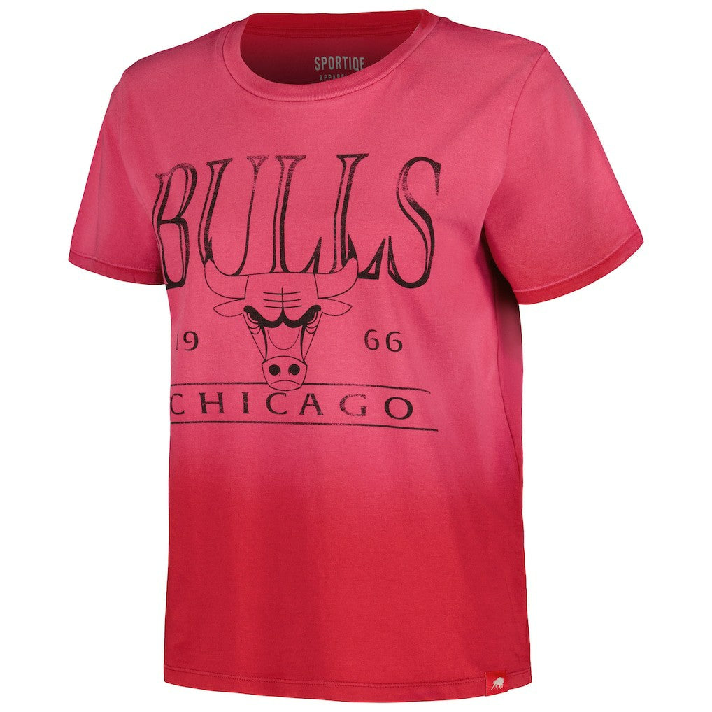 Chicago Bulls Sportiqe Women's Arcadia Sun-Dipped T-Shirt Red - NBA