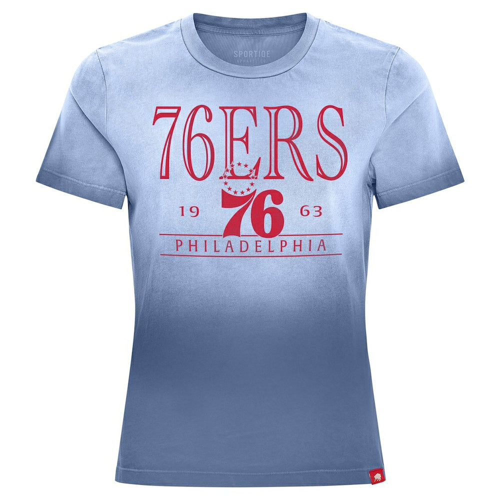 Philadelphia 76ers Sportiqe Women's Arcadia Sun-Dipped T-Shirt Royal - NBA