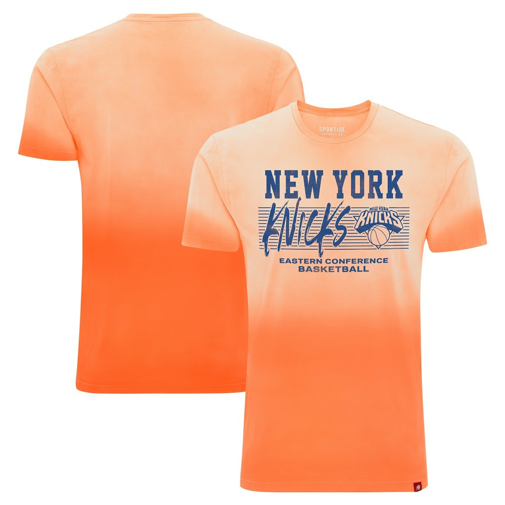 New York Knicks Sportiqe Unisex Bingham Sun-Fade T-Shirt Orange - NBA