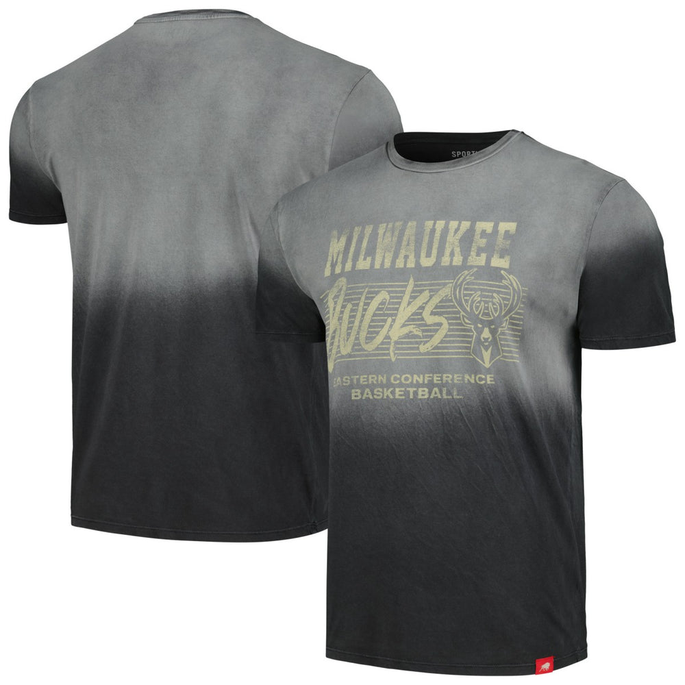 Milwaukee Bucks Sportiqe Unisex Bingham Sun-Fade T-Shirt Black - NBA