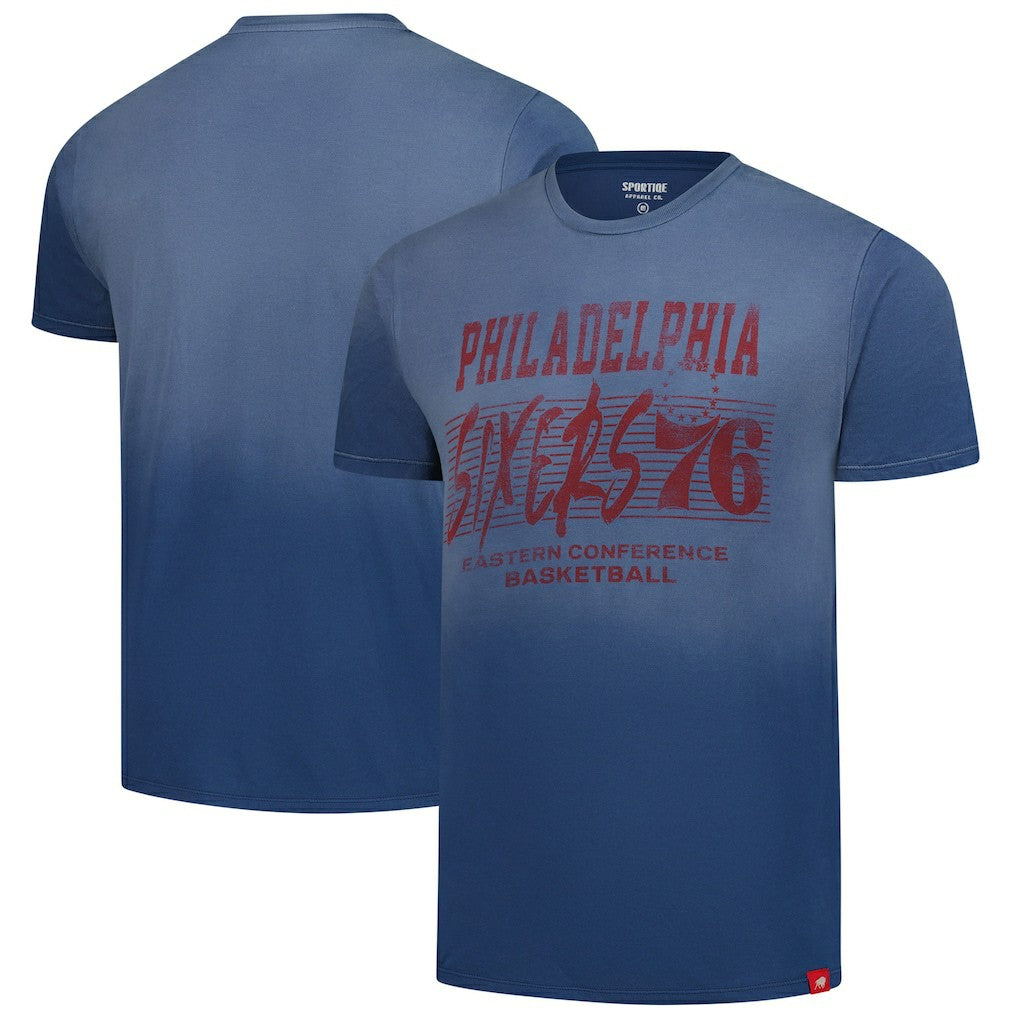 Philadelphia 76ers Sportiqe Unisex Bingham Sun-Fade T-Shirt Royal - NBA