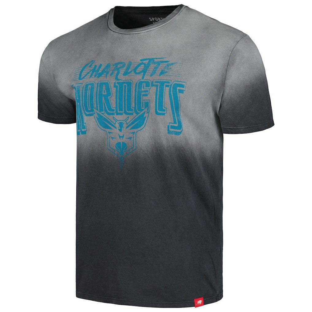 Charlotte Hornets Sportiqe Unisex Bingham Sun-Fade T-Shirt Black - NBA