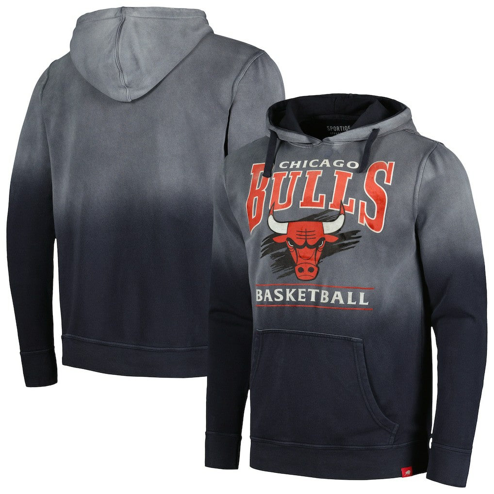 Chicago Bulls Sportiqe Unisex Blake Sun-Fade Pullover Hoodie Black - NBA