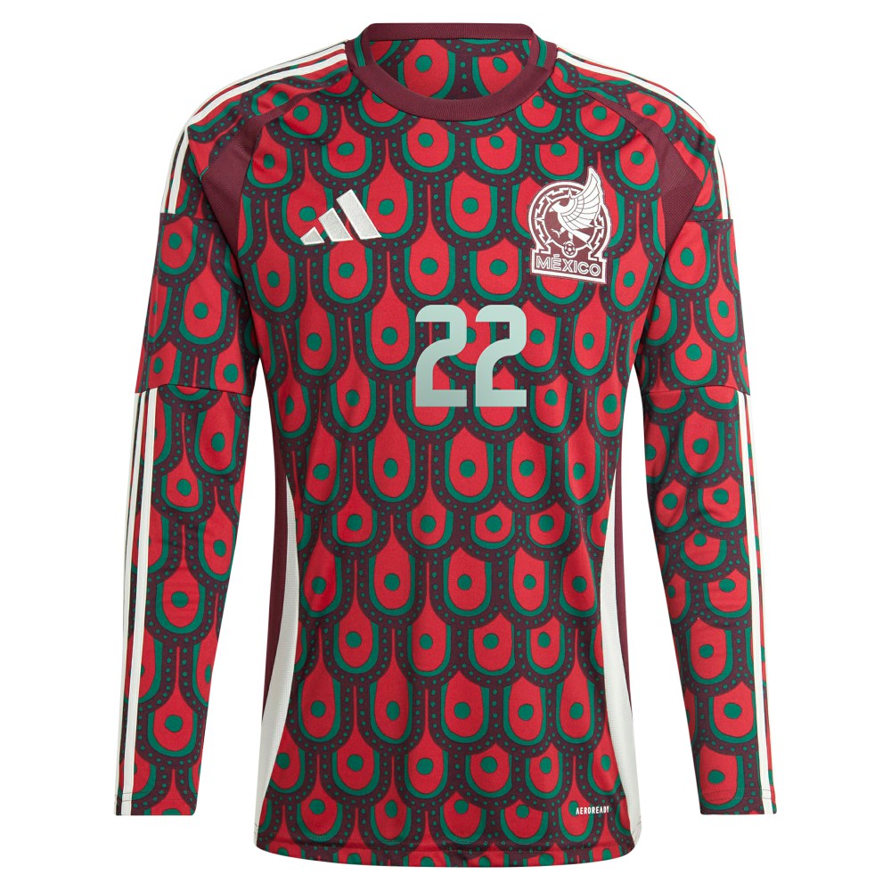 Hirving Lozano Mexico National Team 2024 Home Replica Player Long Sleeve Jersey Burgundy | Adidas discount