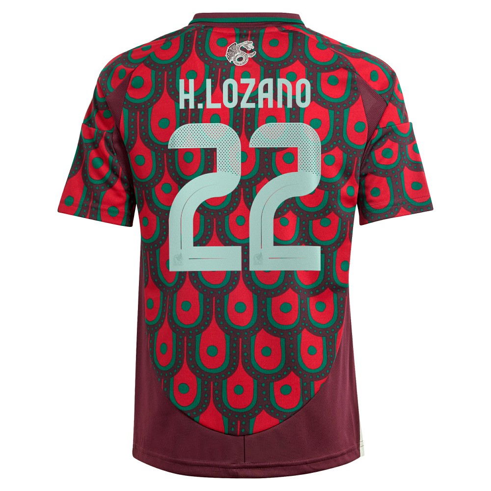 Hirving Lozano Mexico National Team Youth 2024 Home Replica Player Jersey Green | Adidas Sale