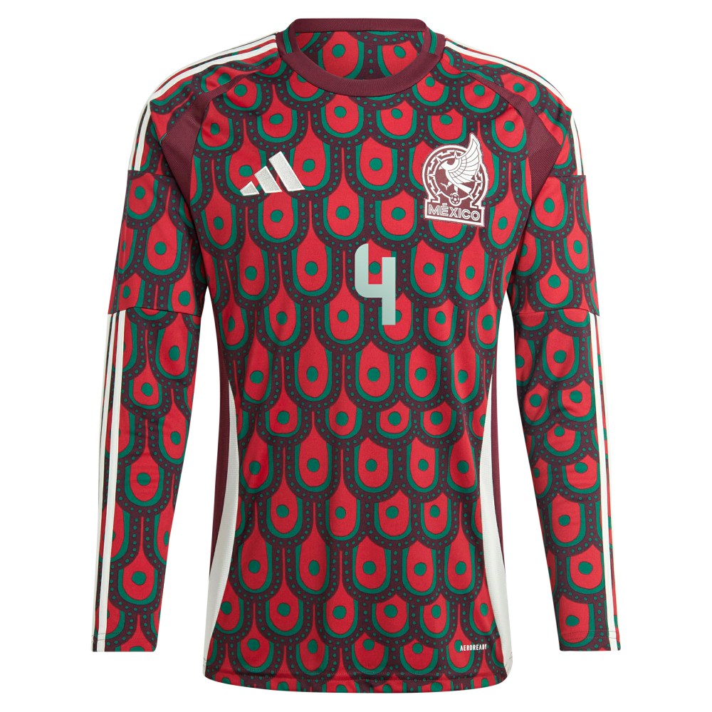 Edson Alvarez Mexico National Team 2024 Home Replica Player Long Sleeve Jersey Burgundy | Adidas discount