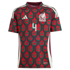 Edson Alvarez Mexico National Team Youth 2024 Home Replica Player Jersey Burgundy | Adidas