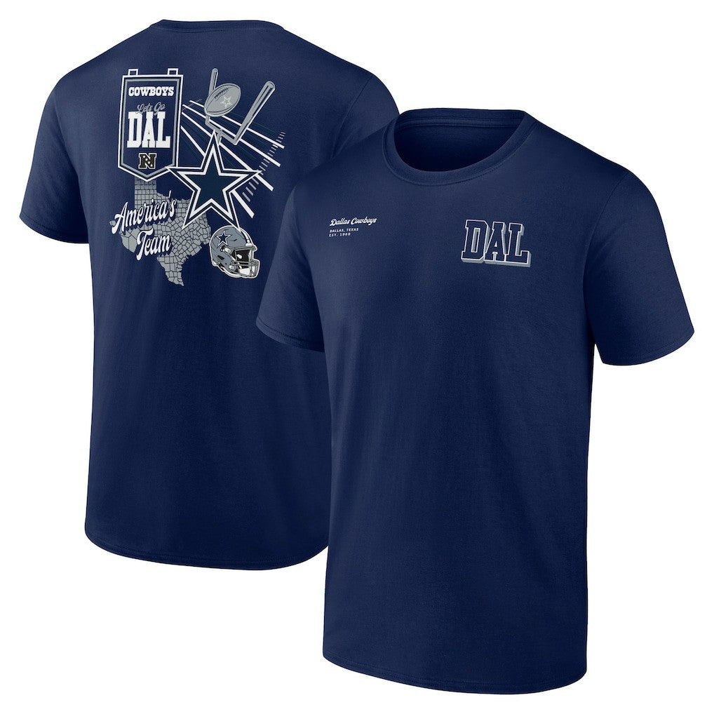 Dallas Cowboys Split Zone T-Shirt Navy | NFL