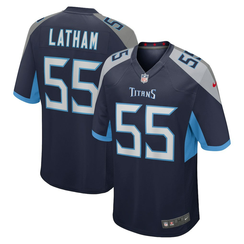 JC Latham Tennessee Titans Player Game Jersey Navy | Nike for Sale