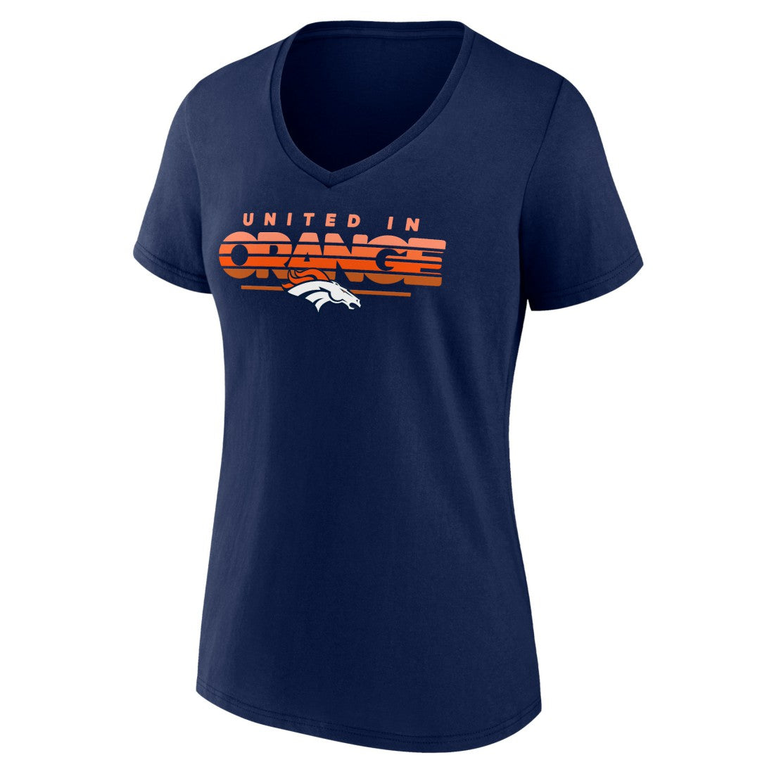 Denver Broncos Women's Defensive Stand V-Neck T-Shirt Navy | NFL