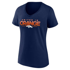 Denver Broncos Women's Defensive Stand V-Neck T-Shirt Navy | NFL