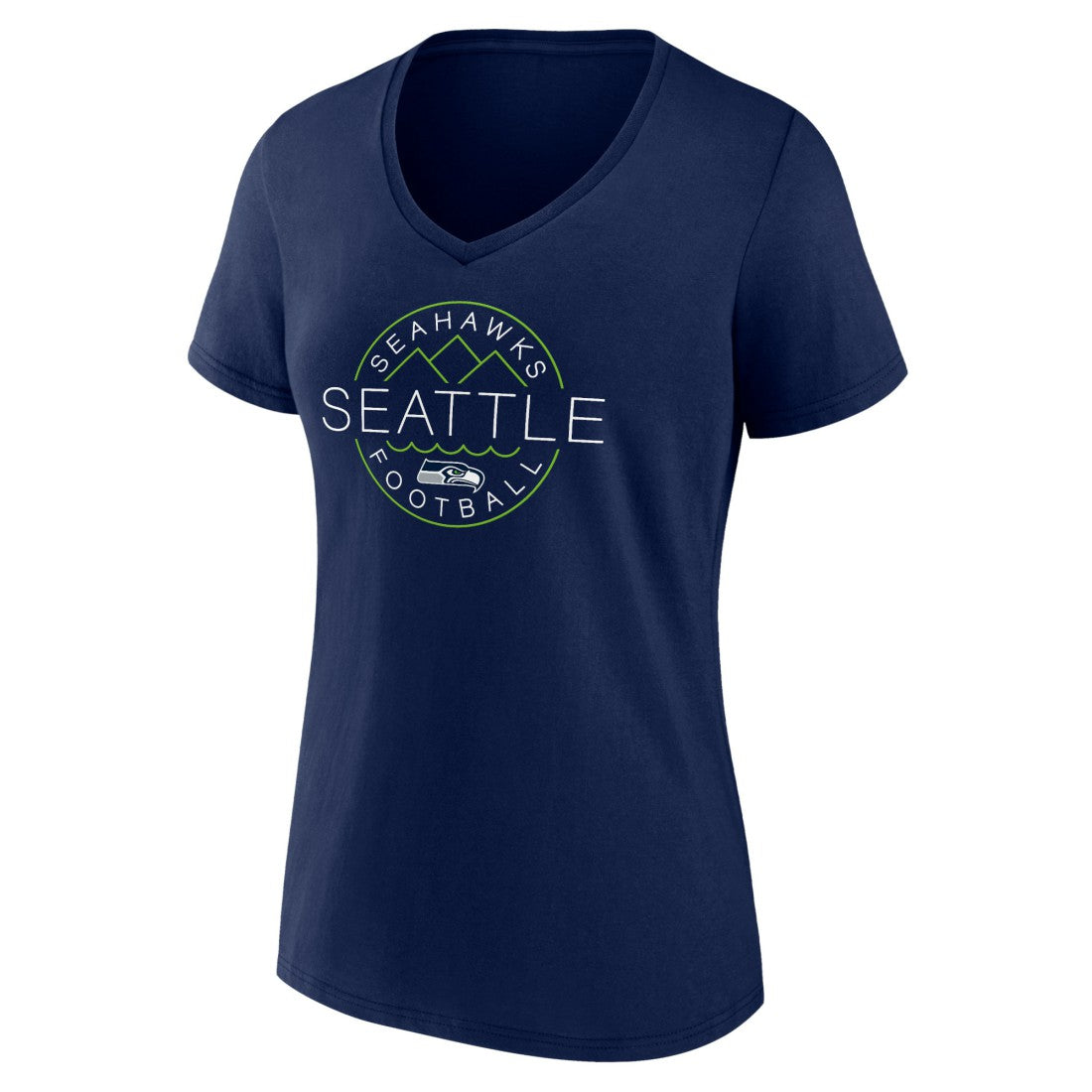 Seattle Seahawks Women's Defensive Stand V-Neck T-Shirt College Navy | NFL