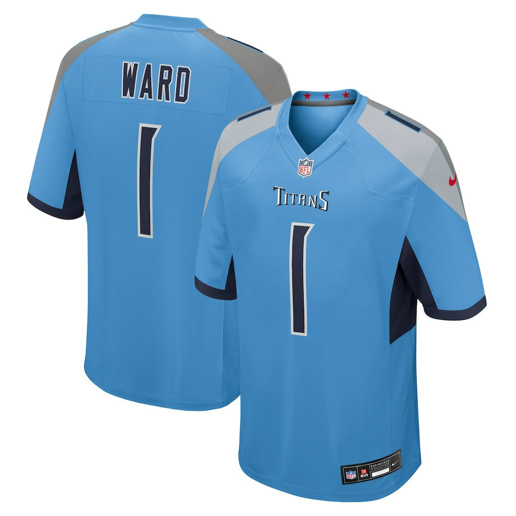 Cameron Ward Tennessee Titans 2025 NFL Draft First Round Pick Game Jersey Light Blue | Nike for Sale