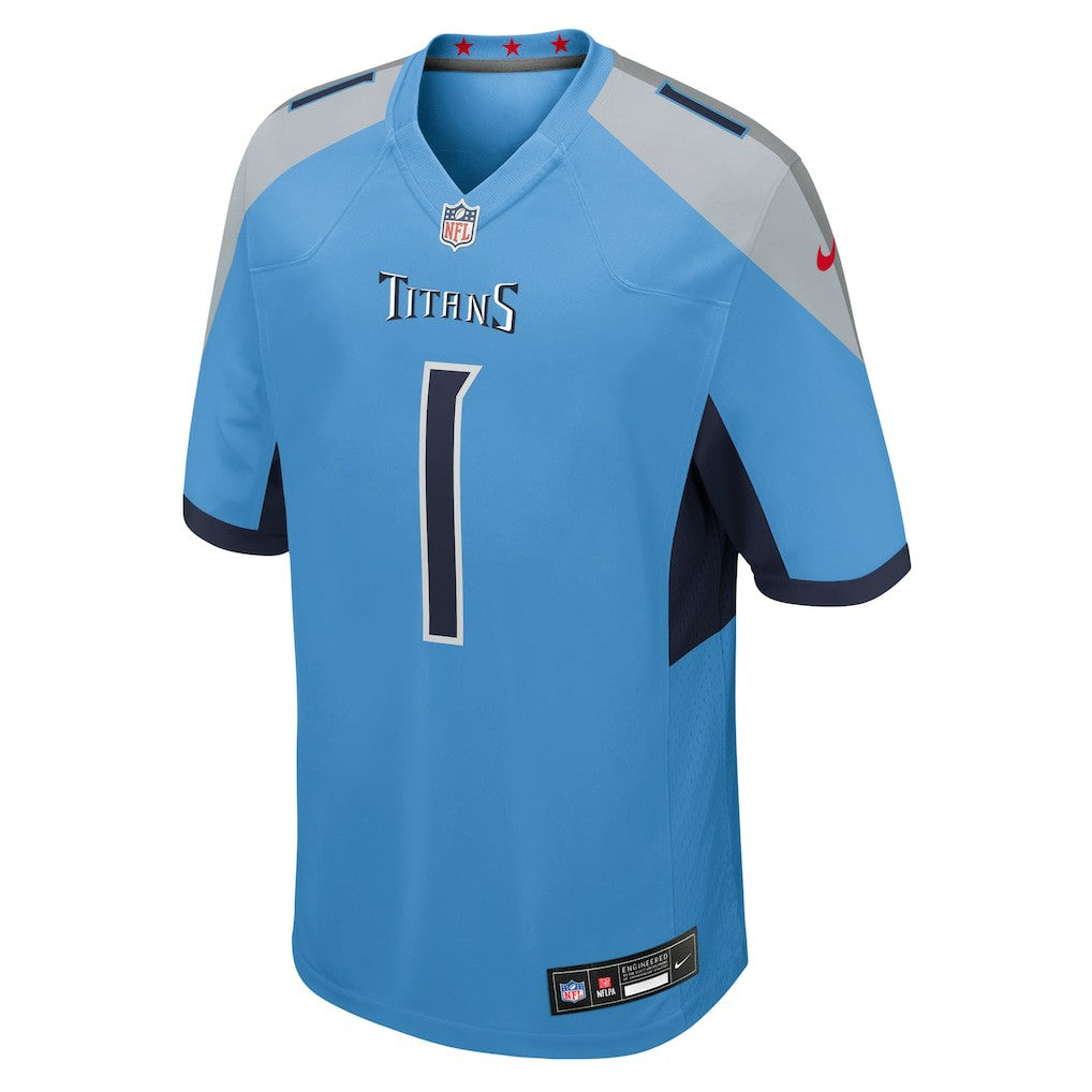 Cameron Ward Tennessee Titans 2025 NFL Draft First Round Pick Game Jersey Light Blue | Nike for Sale