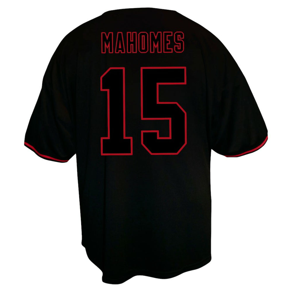 Patrick Mahomes Kansas City Chiefs Big & Tall Baseball Button-Up Shirt Black | Fanatics
