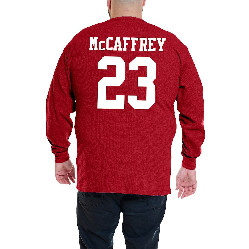 Christian McCaffrey San Francisco 49ers Big & Tall Thermal Waffle Long Sleeve T-Shirt Scarlet | Fanatics
