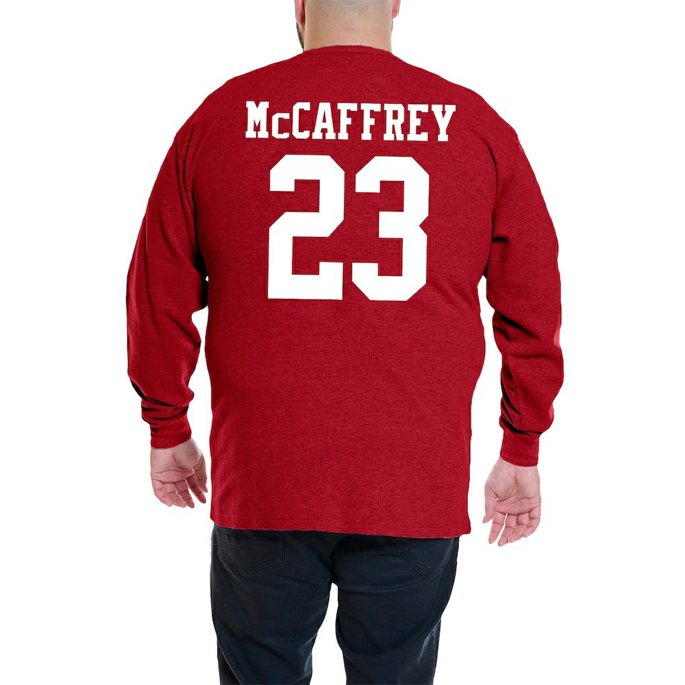 Christian McCaffrey San Francisco 49ers Big & Tall Thermal Waffle Long Sleeve T-Shirt Scarlet | Fanatics