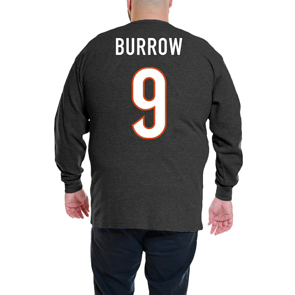 Joe Burrow Cincinnati Bengals Big & Tall Thermal Waffle Long Sleeve T-Shirt Black | Fanatics