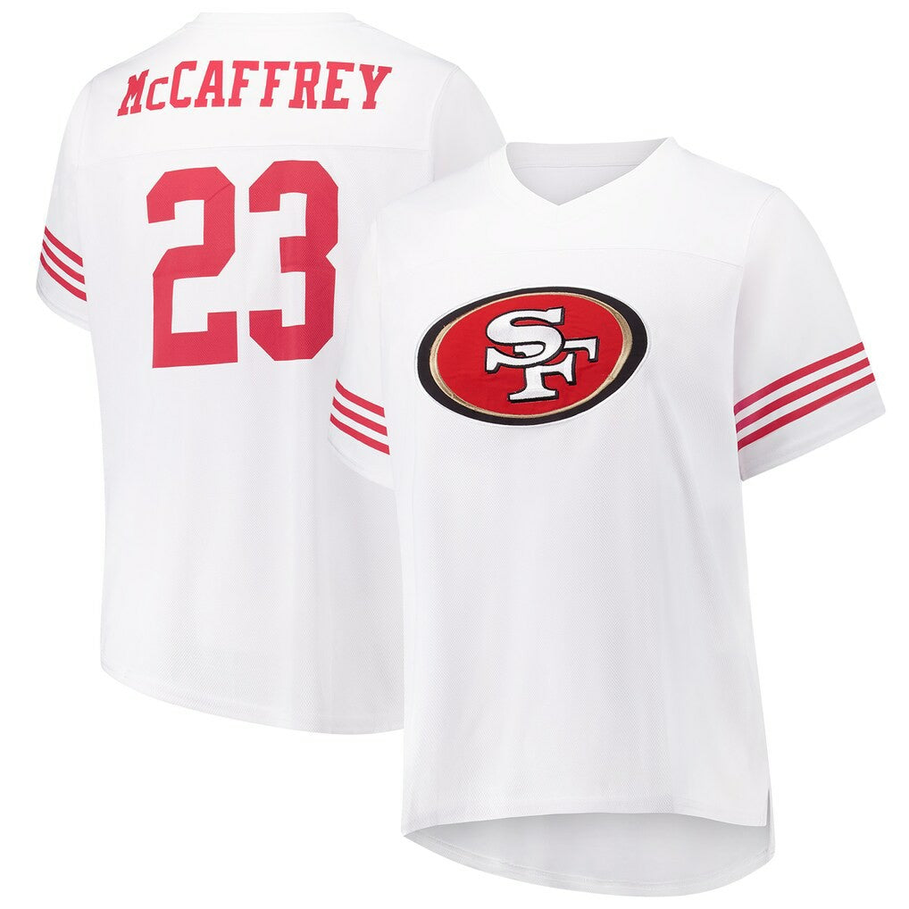 Christian McCaffrey San Francisco 49ers Women's Plus Size Fashion Jersey White | Fanatics