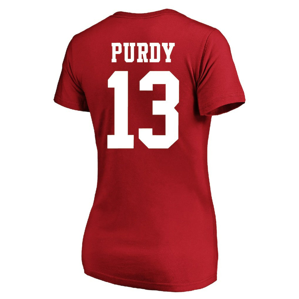 Brock Purdy San Francisco 49ers Women's Plus Size Fair Catch Name & Number Scoop Neck T-Shirt Scarlet | NFL
