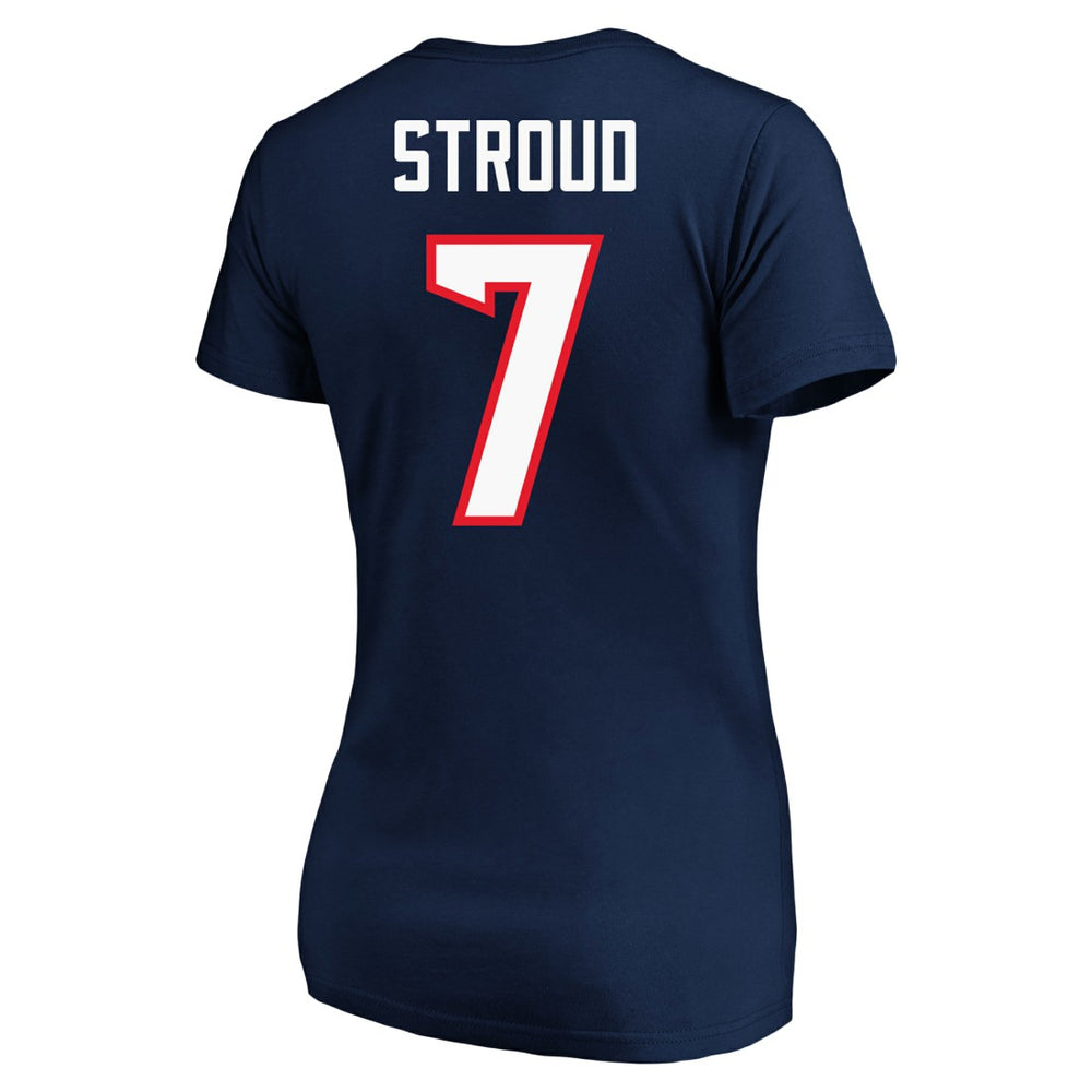 C.J. Stroud Houston Texans Women's Plus Size Fair Catch Name & Number Scoop Neck T-Shirt Navy | NFL