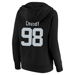 Maxx Crosby Las Vegas Raiders Women's Plus Size Player Name & Number V-Neck Pullover Hoodie Black | Fanatics