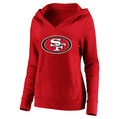 Christian McCaffrey San Francisco 49ers Women's Plus Size Player Name & Number V-Neck Pullover Hoodie Scarlet | Fanatics