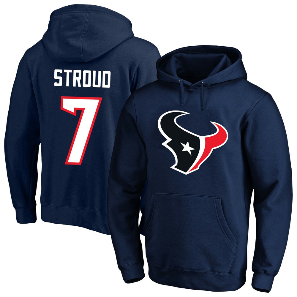 C.J. Stroud Houston Texans Big & Tall Name & Number Fleece Pullover Hoodie Navy | Fanatics