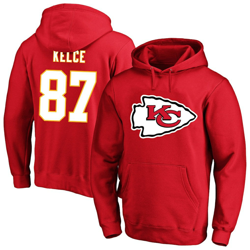 Travis Kelce Kansas City Chiefs Big & Tall Name & Number Fleece Pullover Hoodie Red | Fanatics