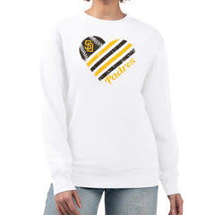San Diego Padres G-III 4Her by Carl Banks Women's Heart Logo Fleece Pullover Sweatshirt - MLB