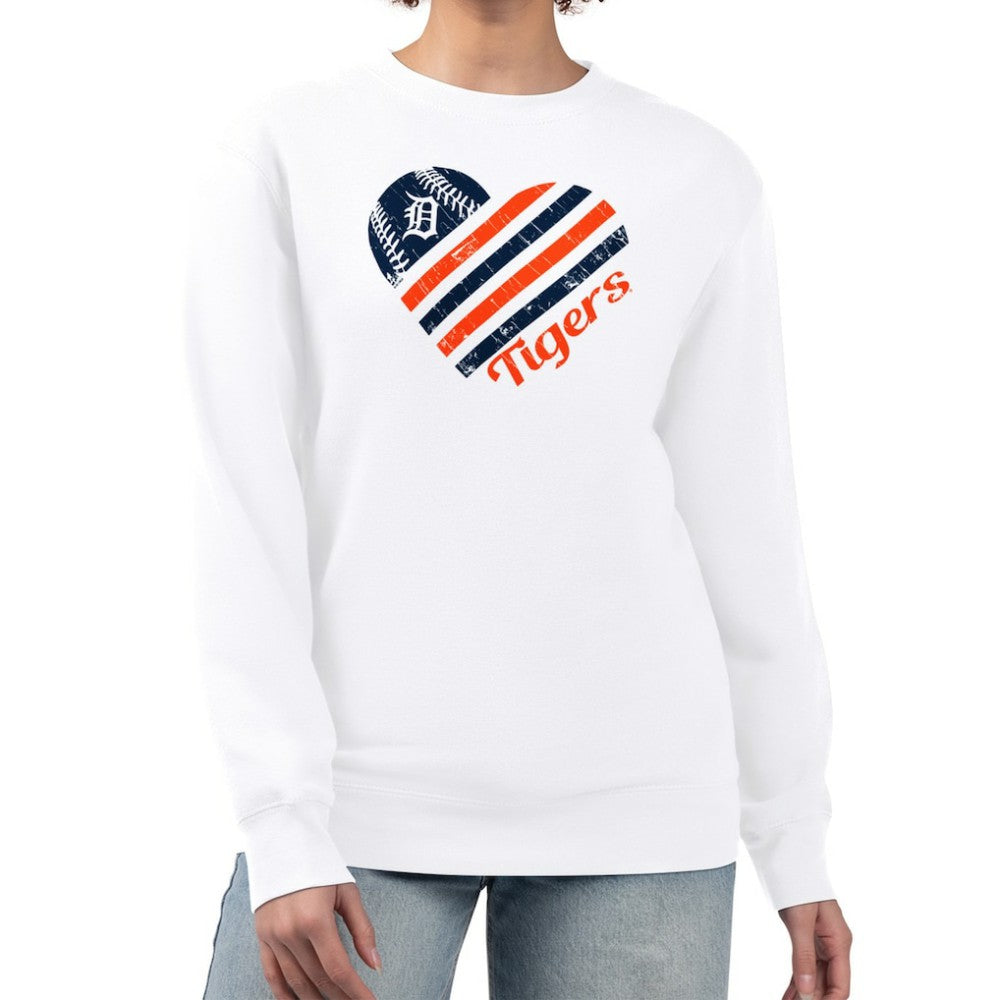 Detroit Tigers G-III 4Her by Carl Banks Women's Heart Logo Fleece Pullover Sweatshirt - MLB