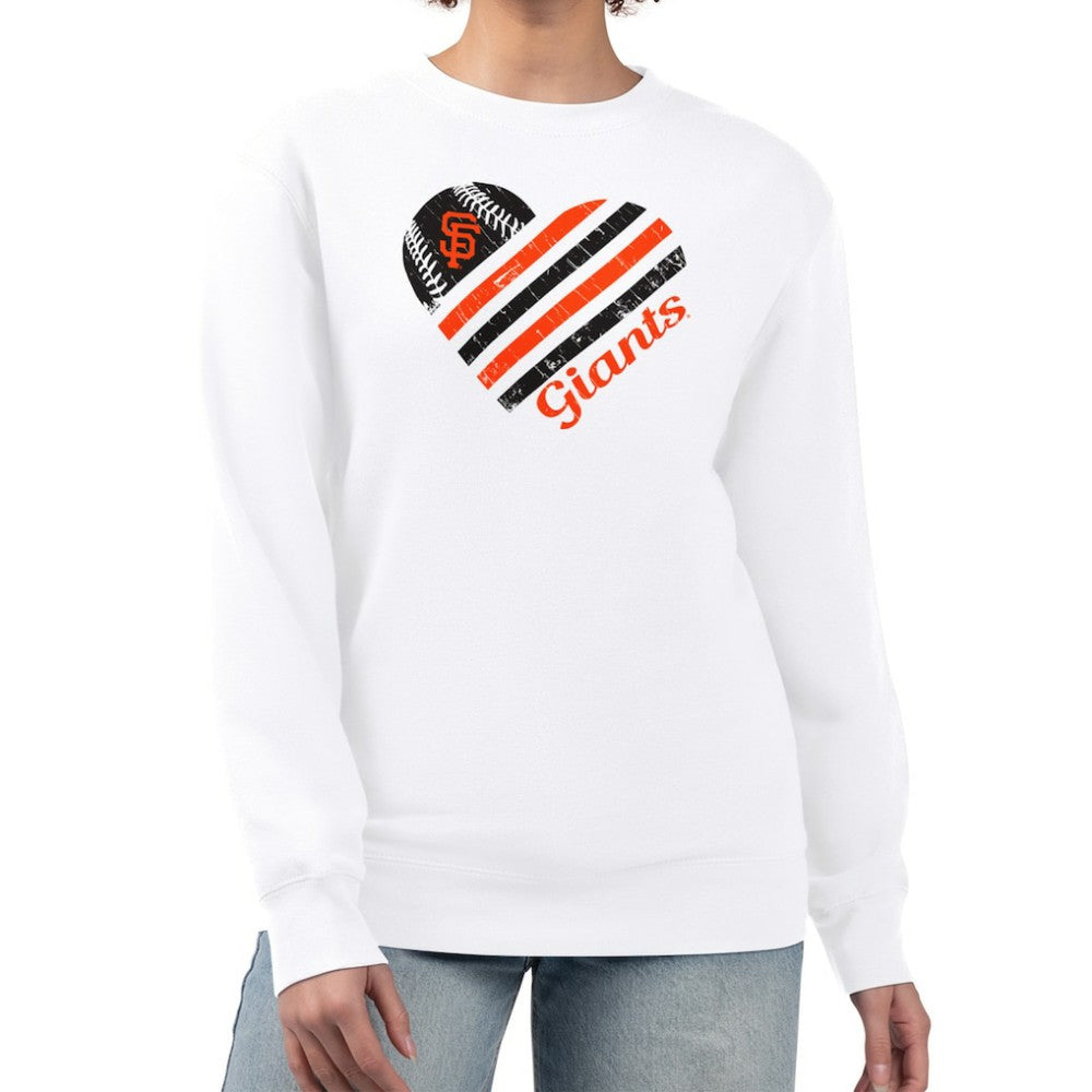San Francisco Giants G-III 4Her by Carl Banks Women's Heart Logo Fleece Pullover Sweatshirt - MLB