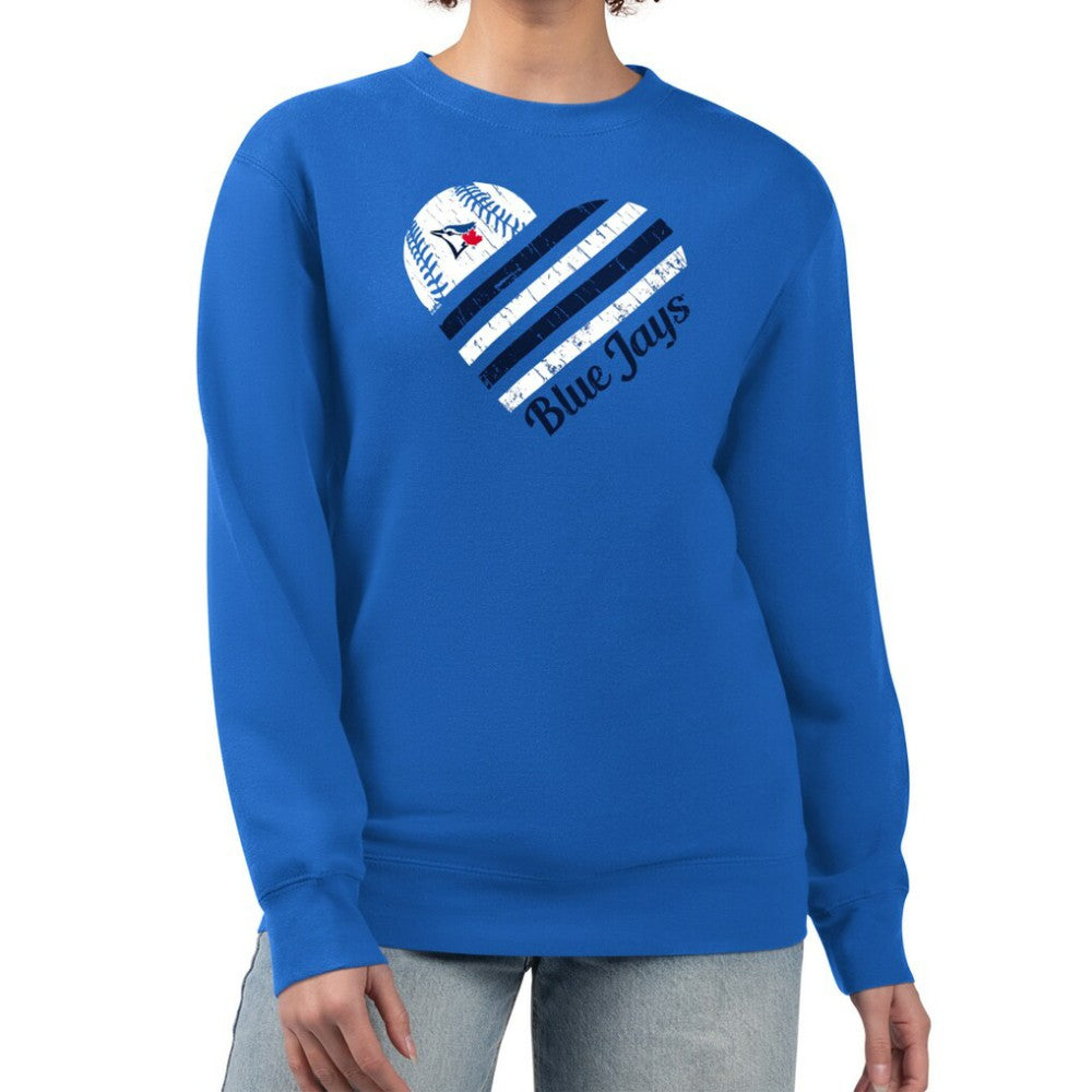 Toronto Blue Jays G-III 4Her by Carl Banks Women's Heart Logo Fleece Pullover Sweatshirt - MLB