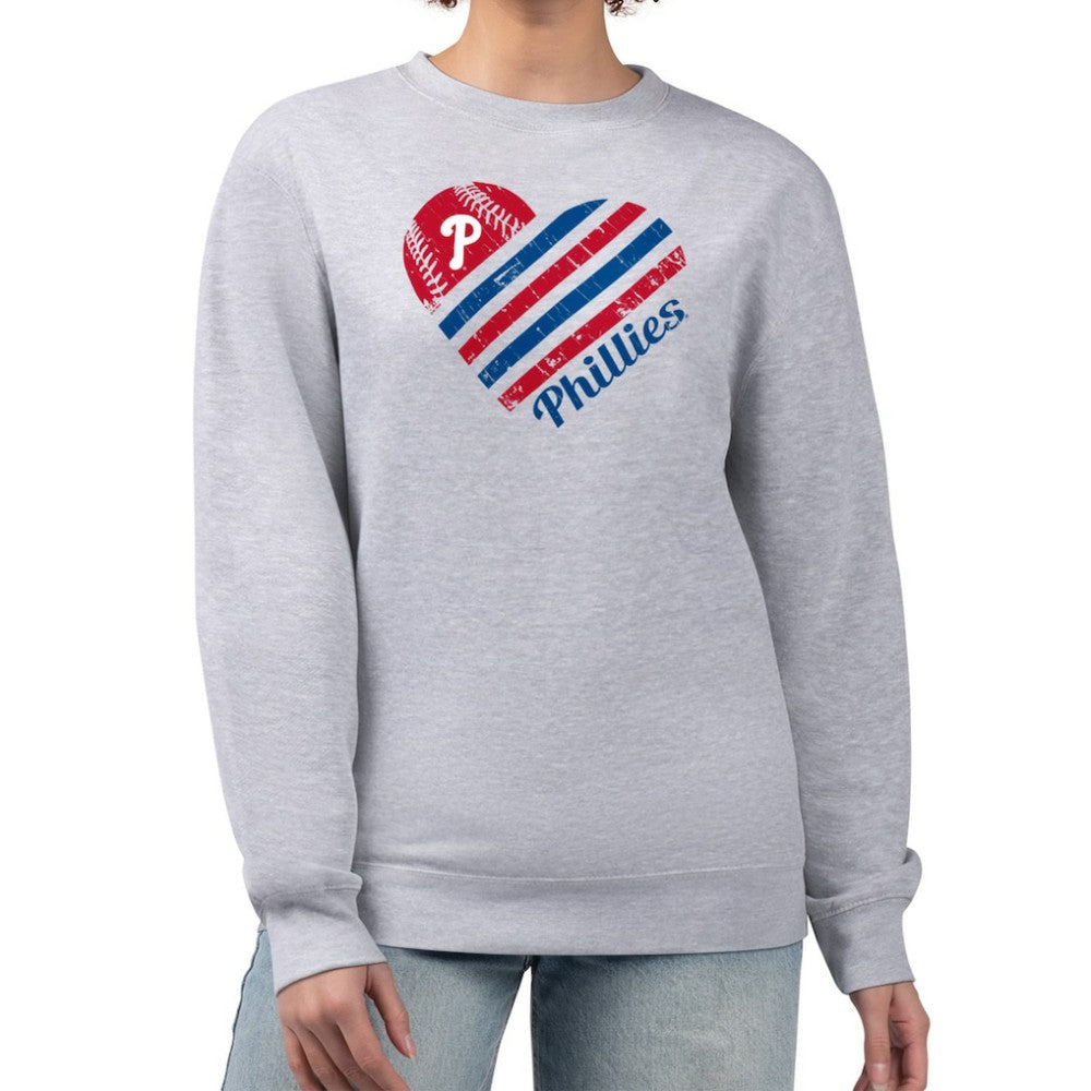 Philadelphia Phillies G-III 4Her by Carl Banks Women's Heart Logo Fleece Pullover Sweatshirt - MLB