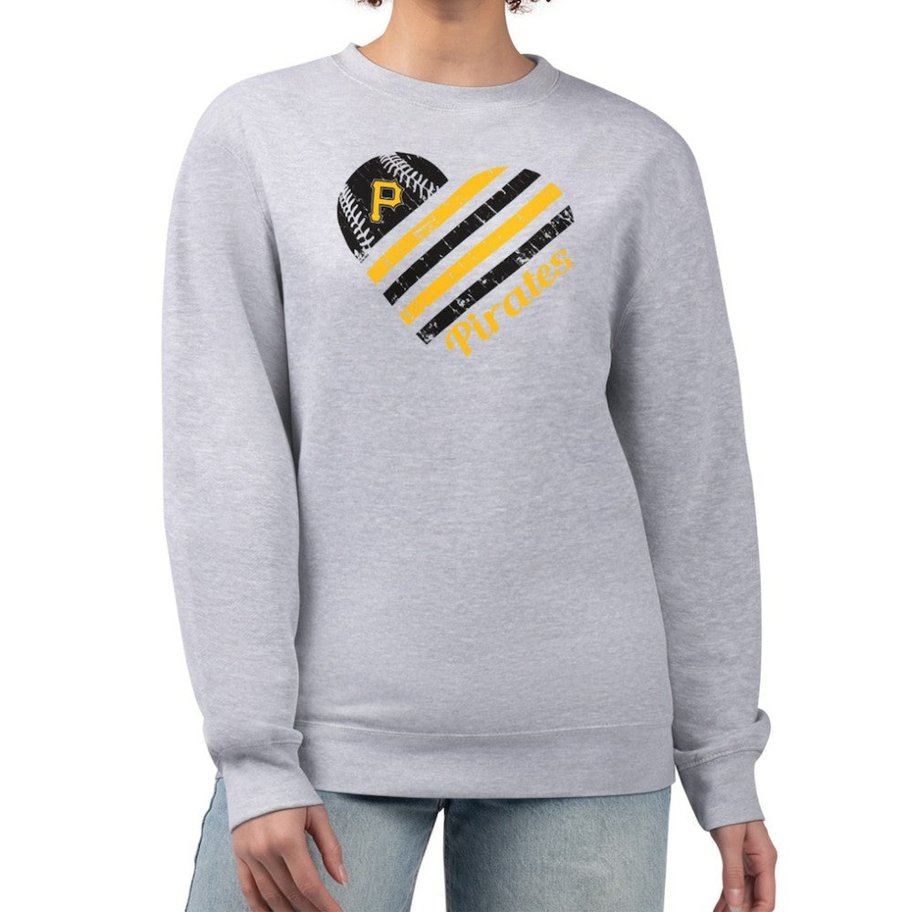 Pittsburgh Pirates G-III 4Her by Carl Banks Women's Heart Logo Fleece Pullover Sweatshirt - MLB