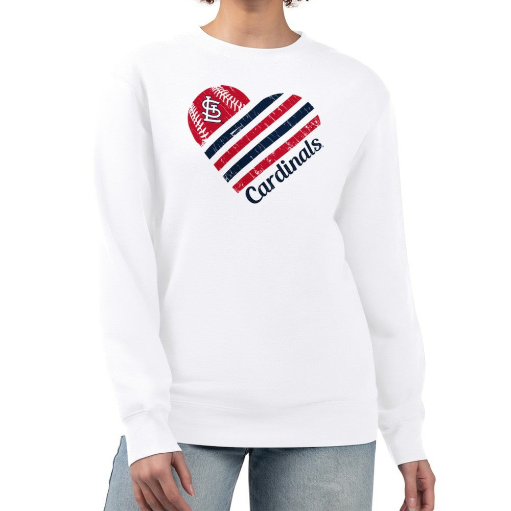 St. Louis Cardinals G-III 4Her by Carl Banks Women's Heart Logo Fleece Pullover Sweatshirt - MLB