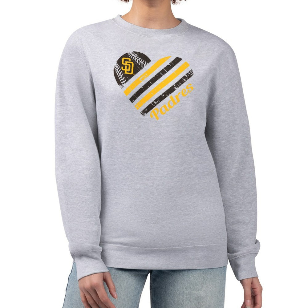 San Diego Padres G-III 4Her by Carl Banks Women's Heart Logo Fleece Pullover Sweatshirt - MLB