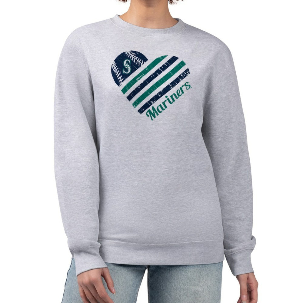 Seattle Mariners G-III 4Her by Carl Banks Women's Heart Logo Fleece Pullover Sweatshirt - MLB