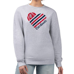 St. Louis Cardinals G-III 4Her by Carl Banks Women's Heart Logo Fleece Pullover Sweatshirt - MLB