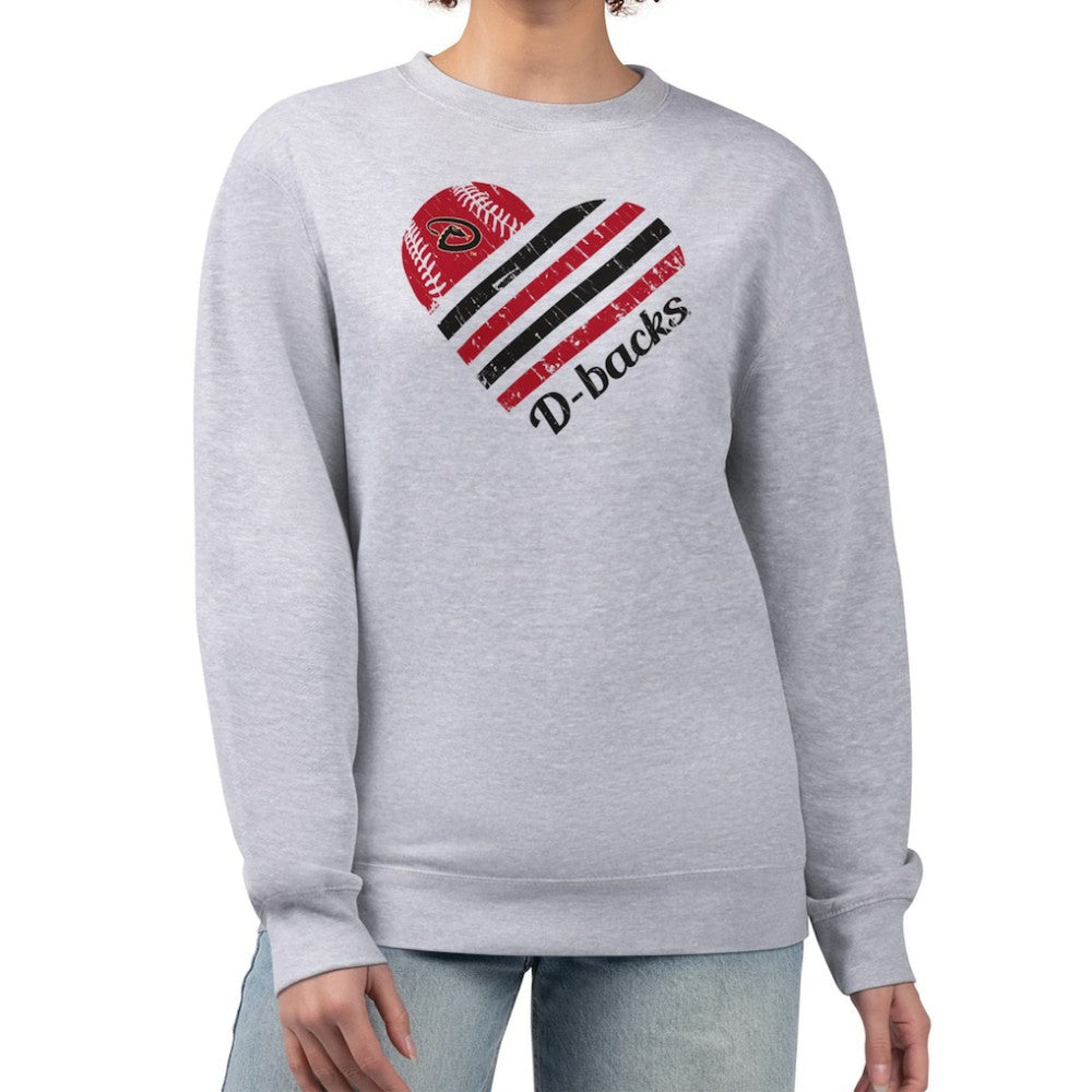 Arizona Diamondbacks G-III 4Her by Carl Banks Women's Heart Logo Fleece Pullover Sweatshirt - MLB