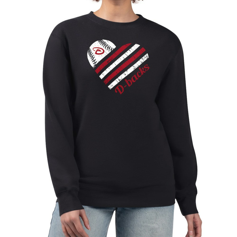 Arizona Diamondbacks G-III 4Her by Carl Banks Women's Heart Logo Fleece Pullover Sweatshirt - MLB