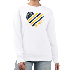 Milwaukee Brewers G-III 4Her by Carl Banks Women's Heart Logo Fleece Pullover Sweatshirt - MLB