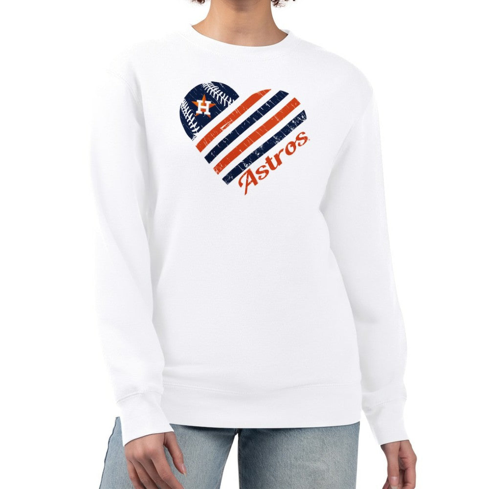 Houston Astros G-III 4Her by Carl Banks Women's Heart Logo Fleece Pullover Sweatshirt - MLB